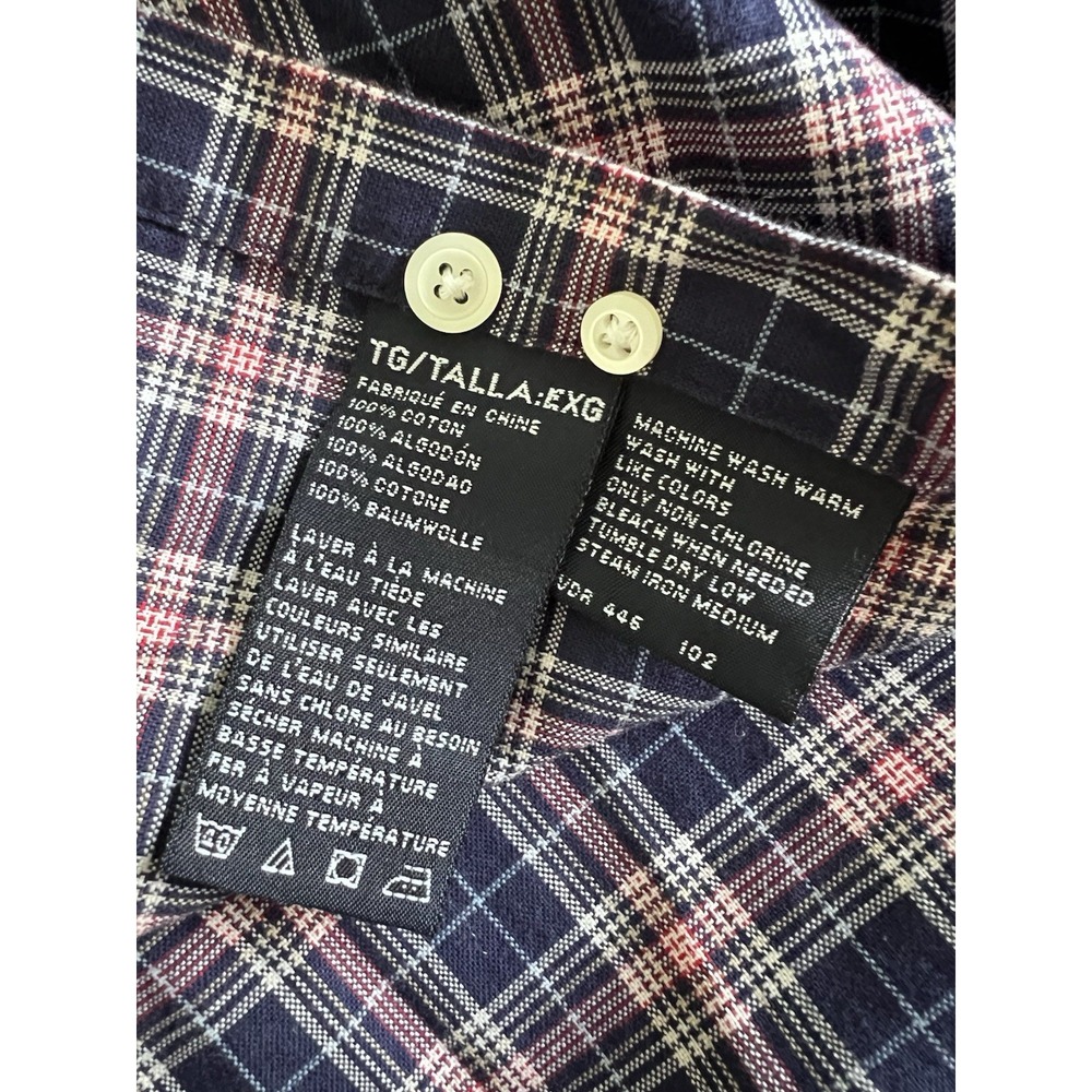 Nautica Mens Long Sleeve Button Down Shirt Size XL Plaid Red White Blue Cotton - Picture 6 of 13